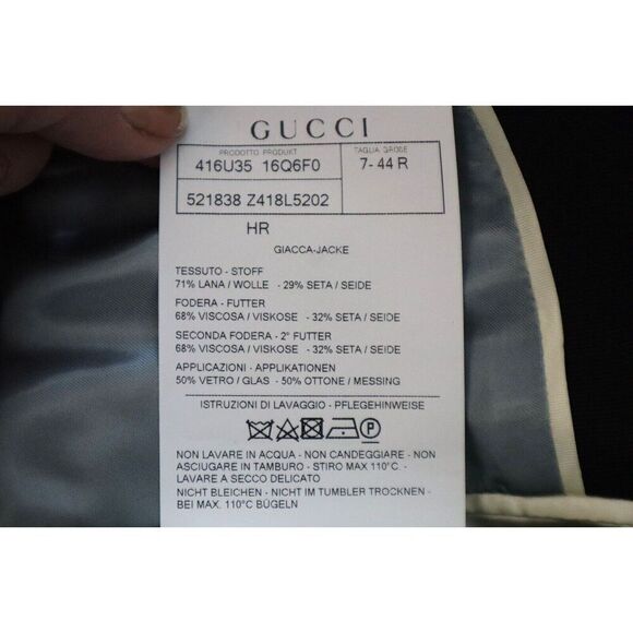 Gucci Men's Sz 44 Purple Embellished Wool Brocade Jacquard Evening Jacket - Picture 9 of 14